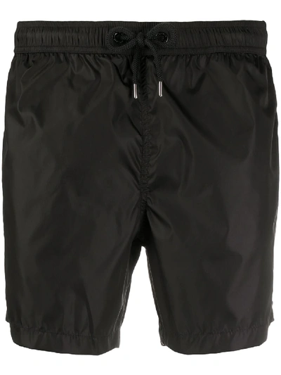 Moncler Logo Patch Swim Shorts In Black