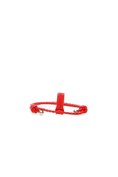 Bottega Veneta Unisex Intrecciato Bracelet With Two Knots In Red