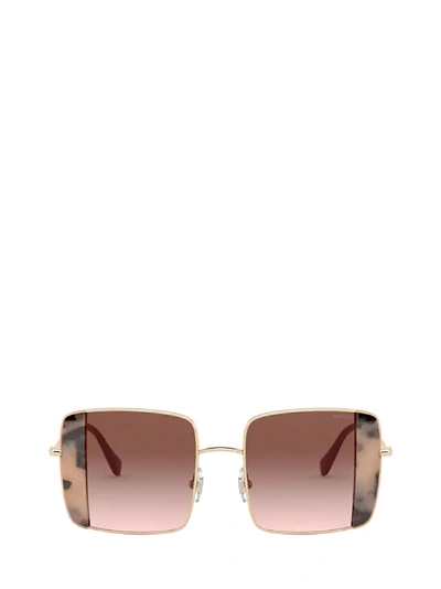 Miu Miu Mu 56vs Pink Gold / Pink Havana Sunglasses In Brown