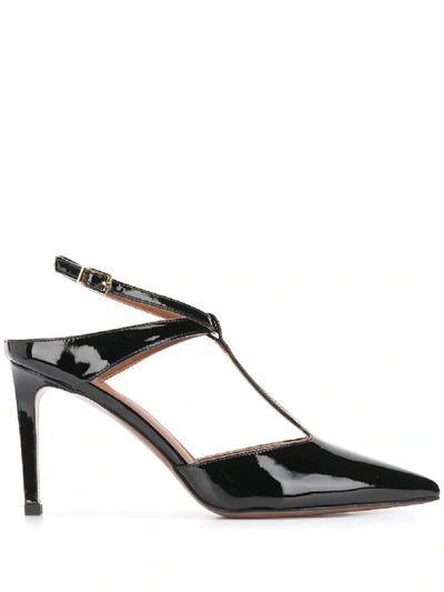 L'autre Chose Patent Leather Pointy-toe Slingback In Black
