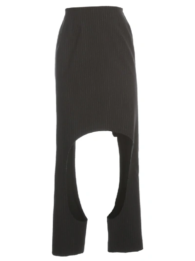 Comme Des Garçons Wool Pencil Long Skirt In Black