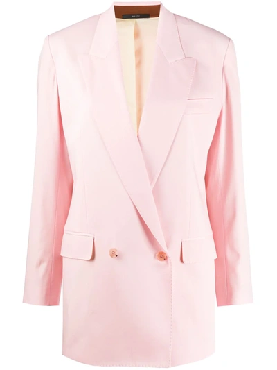 Paul Smith Double-breasted Wool-twill Blazer In Pink