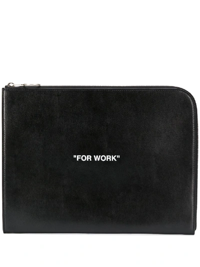 Off-white Quote Print Document Holder In Black