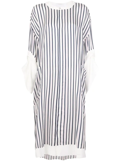 Roland Mouret Dove Striped Dress In White