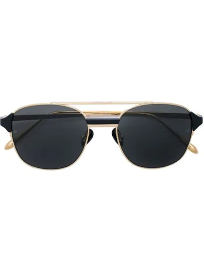 Linda Farrow Reed Square-frame Sunglasses In Gold