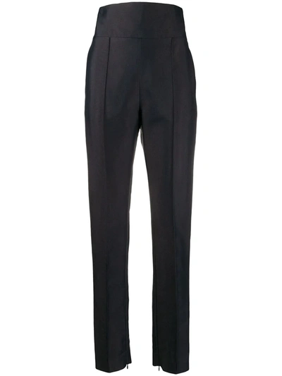 Alexandre Vauthier High-waisted Raised Seam Trousers In Blue