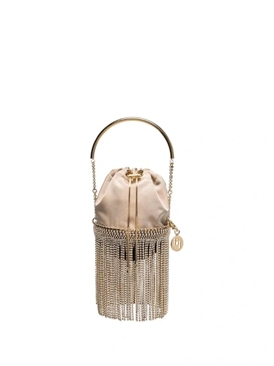 Rosantica Gold Tone Kingham Frangia Crystal Fringe Mini Bag In Metallic