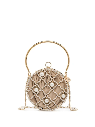Rosantica Gold Tone Ines Embellished Velvet Mini Bag In Metallic
