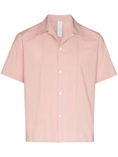 Dashiel Brahmann Cotton Bowling Shirt In Pink