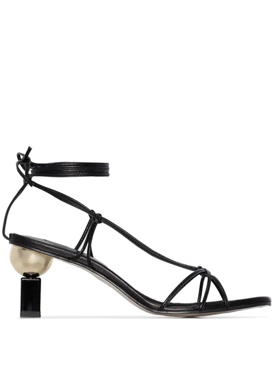 Yuul Yie Black Trophy 70 Leather Sandals