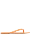 Studio Amelia Square-toe Flip Flop Sandals In Orange