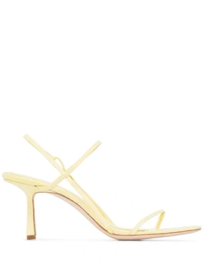 Studio Amelia Yellow 2.3 75 Snake Effect Leather Sandals