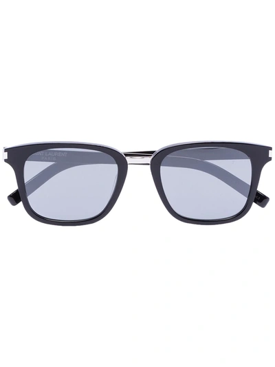 Saint Laurent Black Square Acetate Sunglasses In 黑色