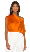 Michelle Mason X Revolve Asymmetrical Drape Top In Kumquat