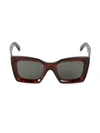 Celine 51mm Oversized Square Sunglasses In Havana