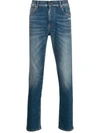 Off-white Stonewashed Skinny Jeans In Blue