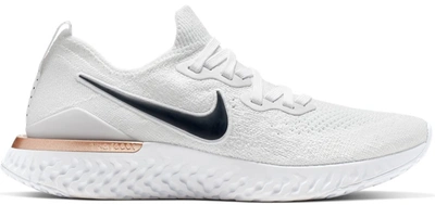 Pre-owned Nike Epic React Flyknit 2 Unite Totale (w) In White/midnight Navy- rose Gold | ModeSens