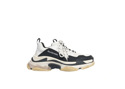 Pre-owned Balenciaga  Triple S White Black