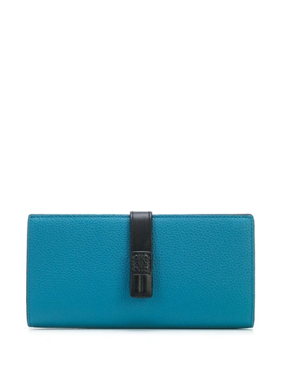 Loewe Strap-detail Continental Wallet In Blue