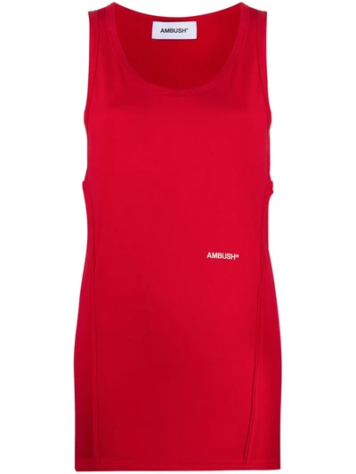 Ambush Logo-print Tank Top In Red