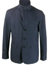 Herno Navy Tailored Rain Jacket In Blu