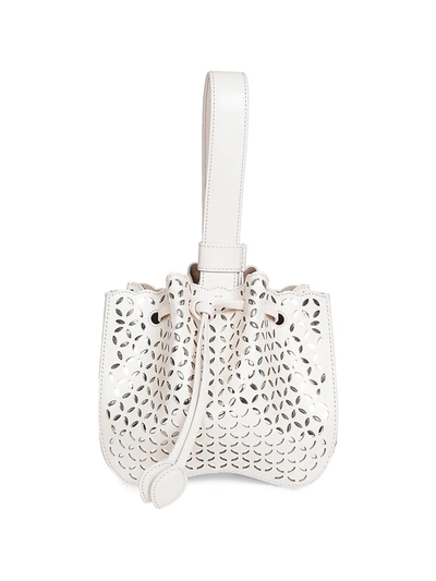 Alaïa Rose-marie Leather Bracelet Bag In Blanc