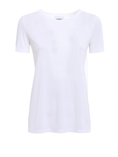 Dondup White T-shirt With Logo Ribbon