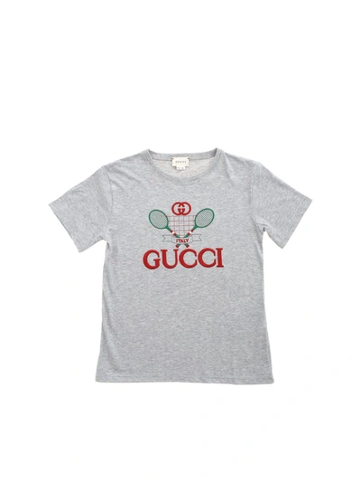 Gucci Kids' Grey Cotton Jersey T-shirt