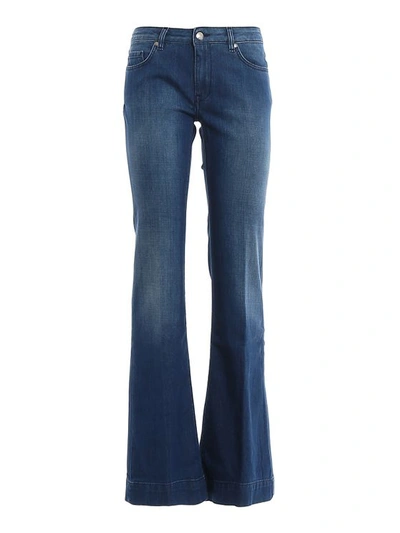 Fay Flared Jeans In Faded Blue In Medium Wash