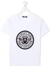 Balmain Kids' Short-sleeved Logo Print T-shirt In White