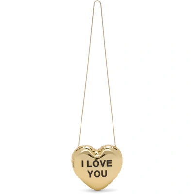 Marc Jacobs Marc Jacob The Heart Clutch In Gold
