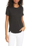 Frame Easy True Organic Linen T-shirt In Black