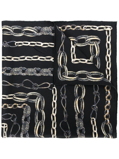 Alexander Mcqueen Timble Necklaces Silk Bandana Scarf In Black