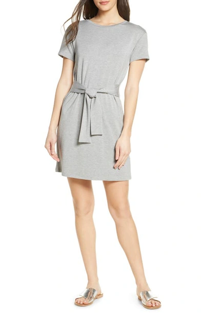 Bb Dakota X Steve Madden Tie-front Mini Dress In Light Heather