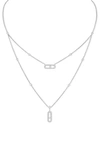 Messika Lucky Move Pavé Diamond Layered Pendant Necklace In White Gold/ Diamond