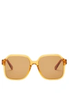 Chloé Willow 56mm Gradient Rectangular Sunglasses In Brick