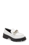 Jeffrey Campbell Recess Chain Platform Loafer In White Box