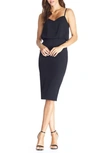 Dress The Population Alondra Blouson Sheath Dress In Black