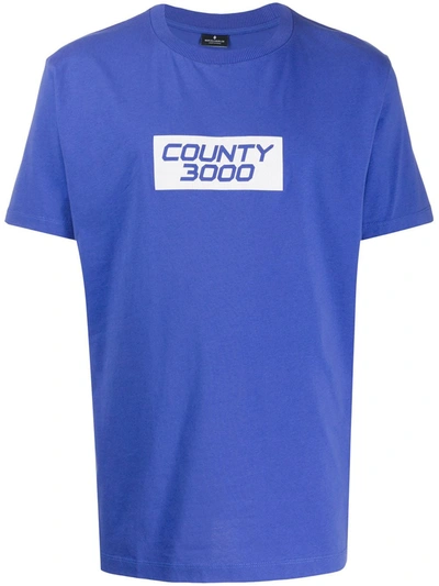 Marcelo Burlon County Of Milan County 3000 Short Sleeved T-shirt In Blue White