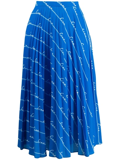 Chinti & Parker Monogram Print Skirt In Blue