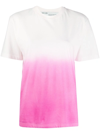 Off-white Gradient Printed Cotton Jersey T-shirt In Fuchsia