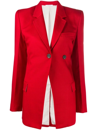 Peter Do Fitted Button Up Blazer In Scarlet