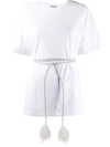 Valentino Belted Oversized Short-sleeved T-shirt In White