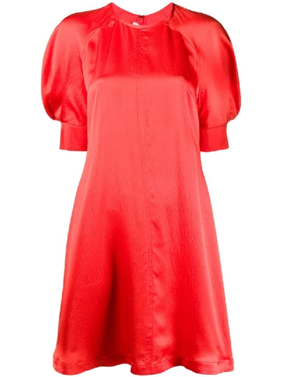 Mcq By Alexander Mcqueen Hisano Hammered-silk Mini Dress In Orange
