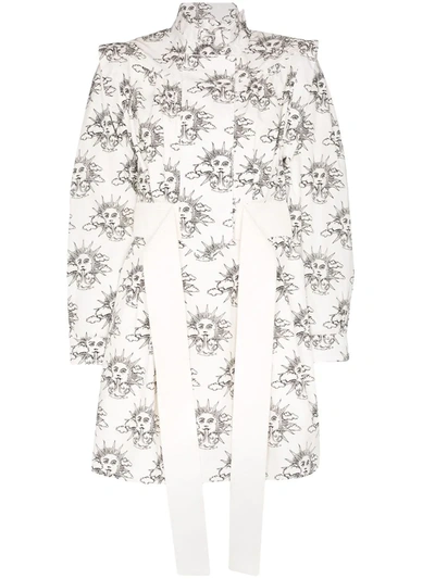 Stella Mccartney We Are The Weather Printed Organic Cotton-poplin Mini Shirt Dress In Black
