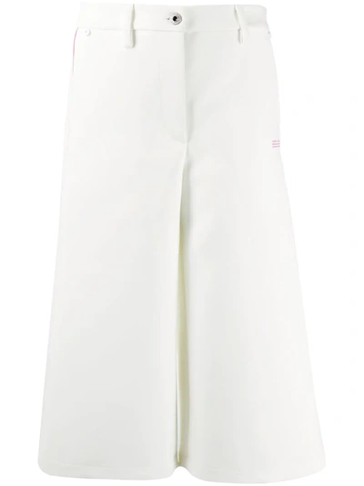 Off-white Contrasting Trim Culottes In White