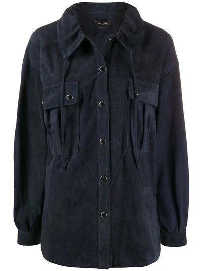 Isabel Marant Alambari Drawstring Shirt Jacket In Navy