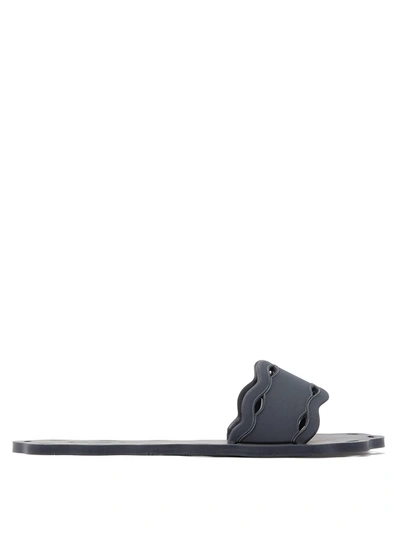 Carlotha Ray Laser-cut Scented-rubber Slides In Black