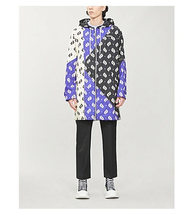 Kenzo Contrasting-panelled Cotton Parka In Off White