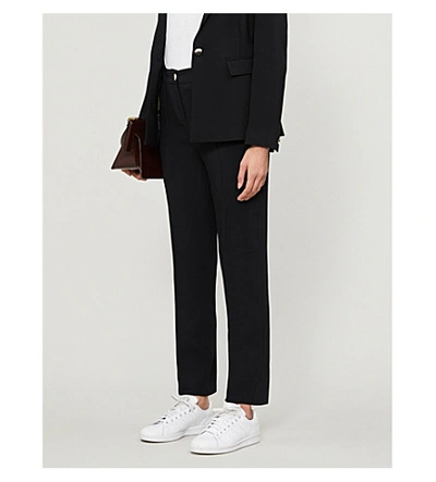 Ted Baker Tapered Crepe Trousers In Black
